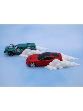 Set of 2 Burnout Peel Out Smoke for 1:64 Scale Diecast Vehicles - Choice of Size